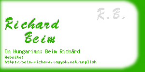 richard beim business card